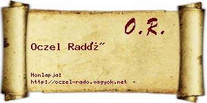 Oczel Radó névjegykártya